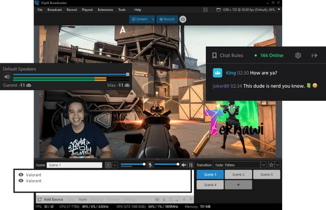  برنامج XSplit Broadcaster من برامج تصوير الألعاب فيديو بجودة عالية