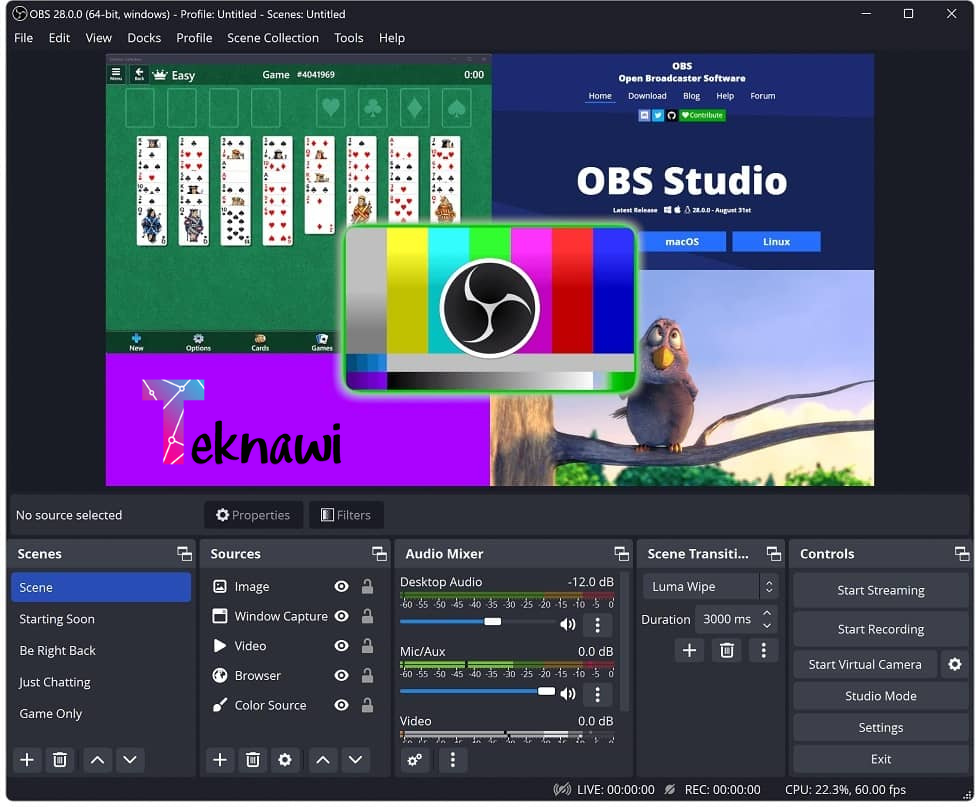 برنامج OBS Studio أفضل  برامج تصوير الألعاب فيديو للكمبيوتر