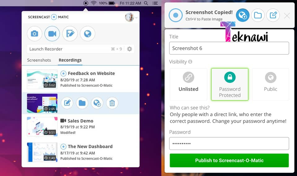 برنامج Screencast-O-Matic من برامج تصوير الشاشة فيديو بجودة عالية