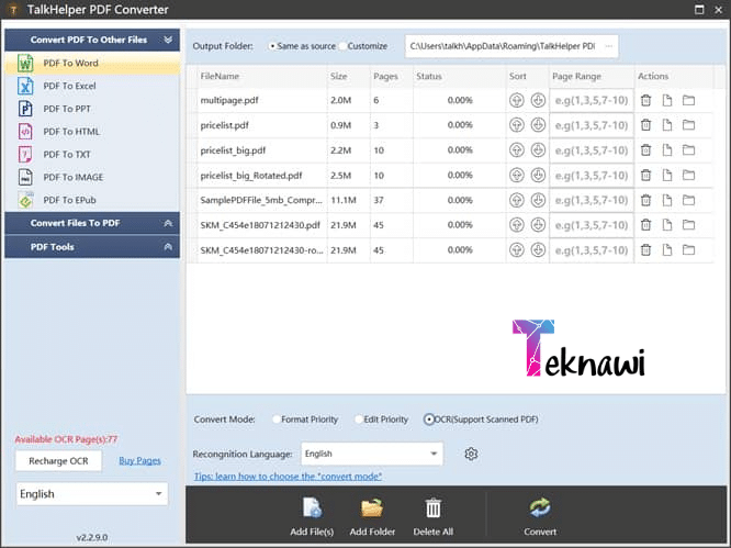 برنامج TalkHelper PDF Converter من أقوي تطبيقات تحويل PDF إلى Word